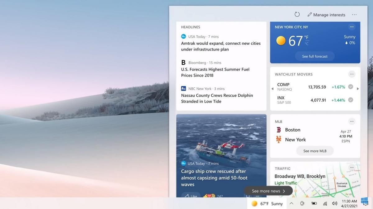 Microsoft починає поширювати віджети для Windows 10 Microsoft починає поширювати віджети для Windows 10