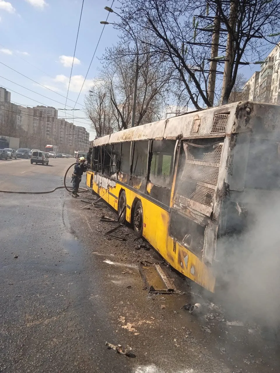 Пожежа маршрутка 102 Київ проспект Правди 