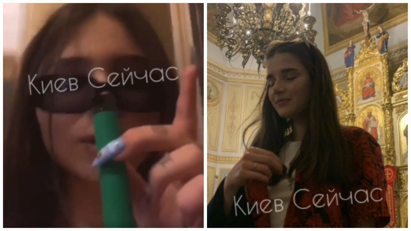 У Києві дівчата в церкві, курили вейп і пили алкоголь – відео