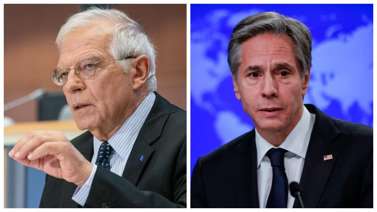 Боррель та Блінкен обговорили агресію Росії на кордоні з Україною Боррель та Блінкен обговорили агресію Росії на кордоні з Україною