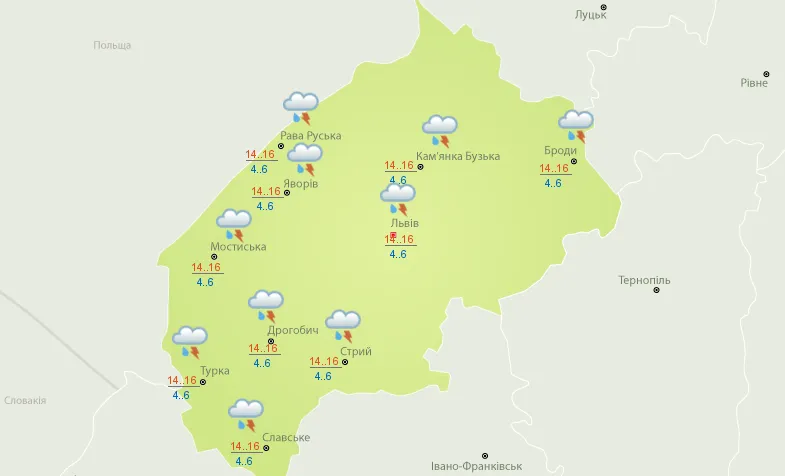 Потепління та грози: якою буде погода на Львівщині протягом тижня