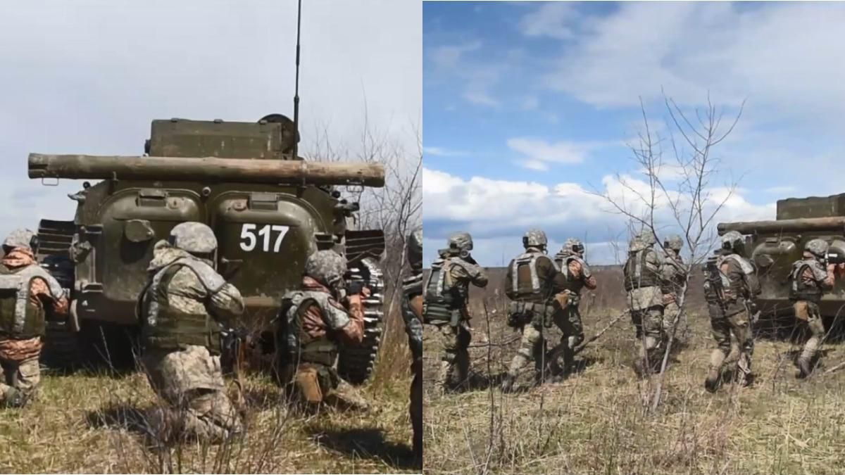 На военном полигоне Ровенской области продолжаются учения пехотинцев