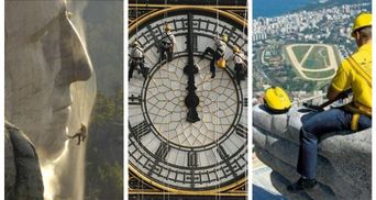 Как чистят Эйфелеву башню, Биг-Бен и другие известные памятники мира: фото, которые вас удивят
