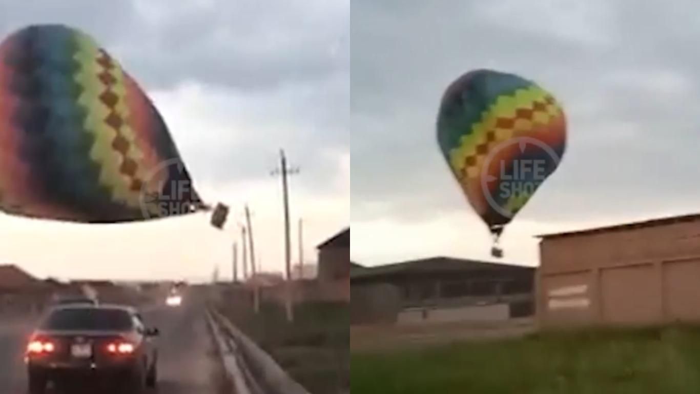 Воздушный шар оборвал линии электропередач в Казахстане: видео 