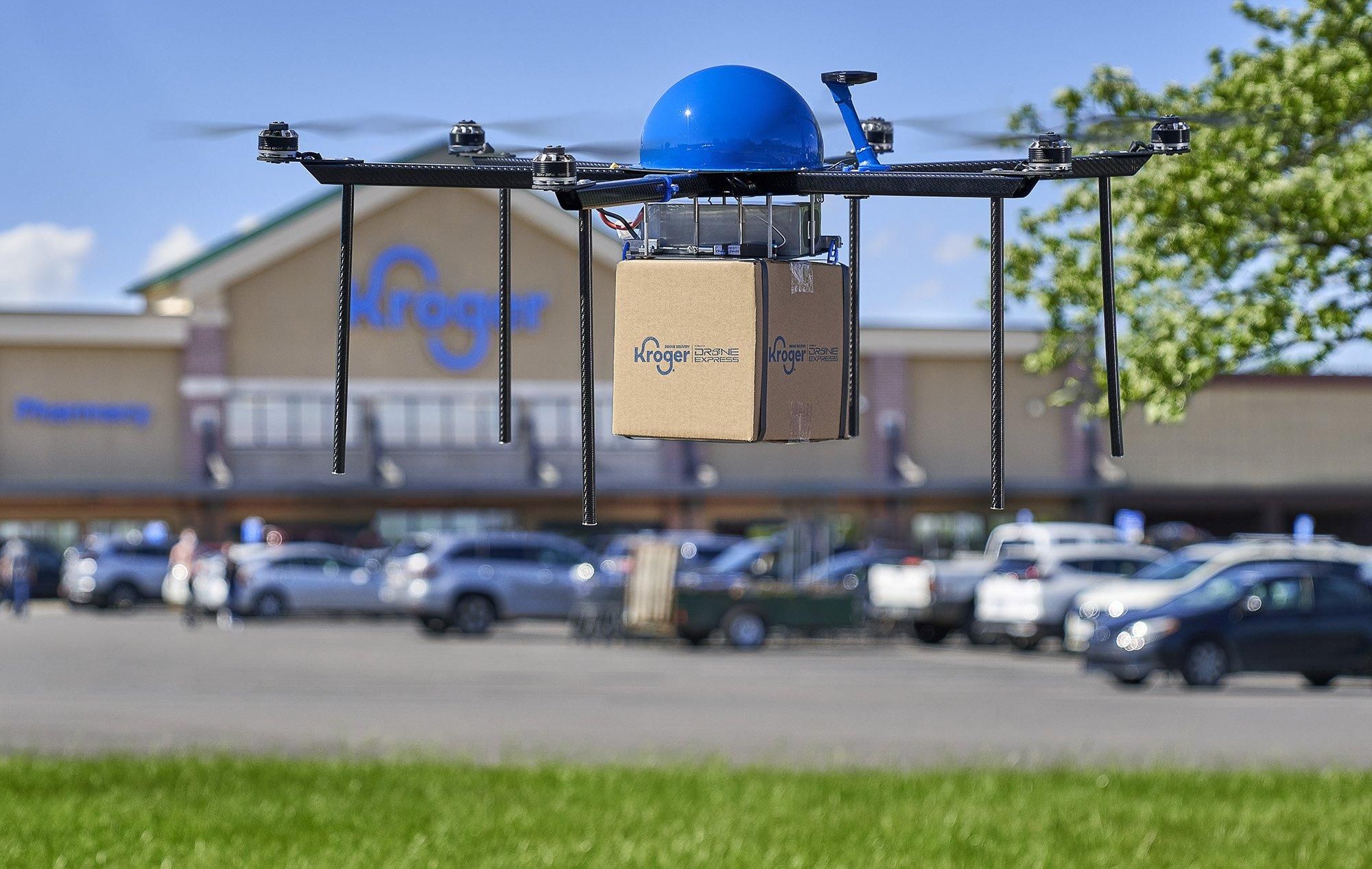 Продуктовый гигант тестирует сервис доставки заказов дронами
