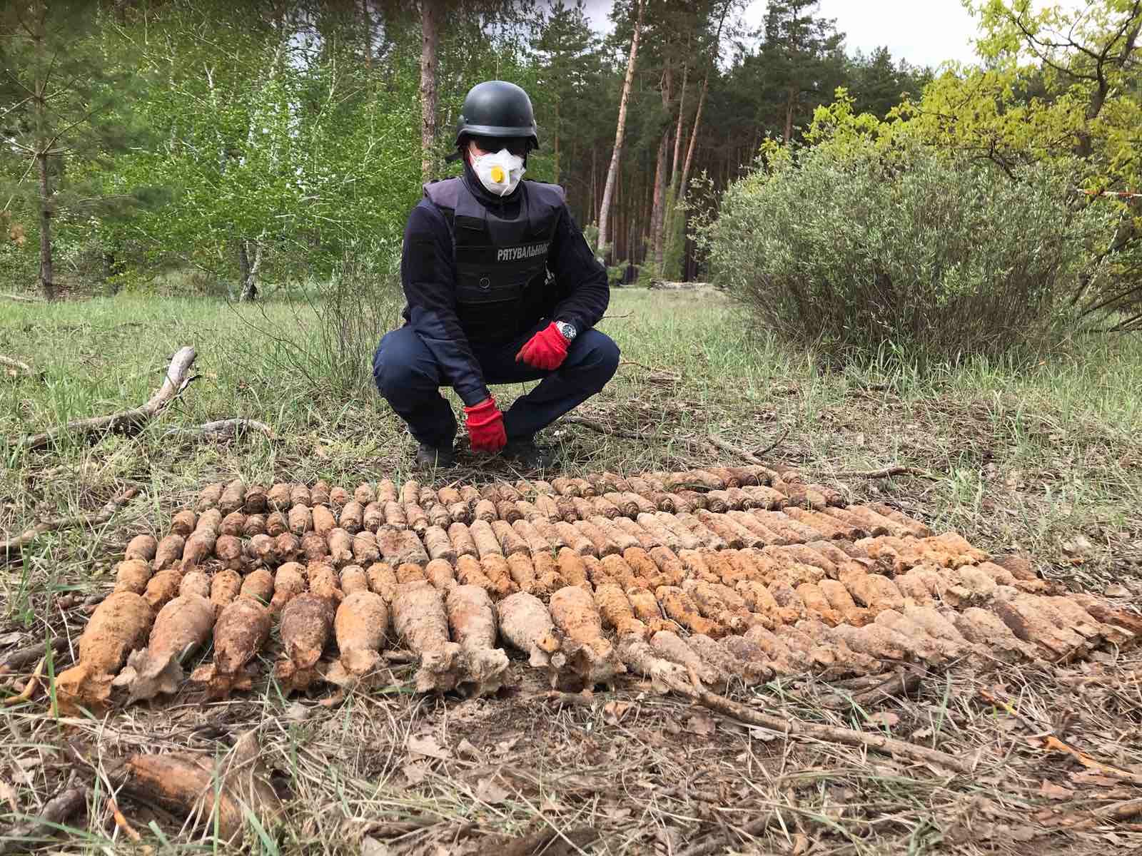 В лесу на Донетчине нашли почти полтысячи снарядов Второй мировой