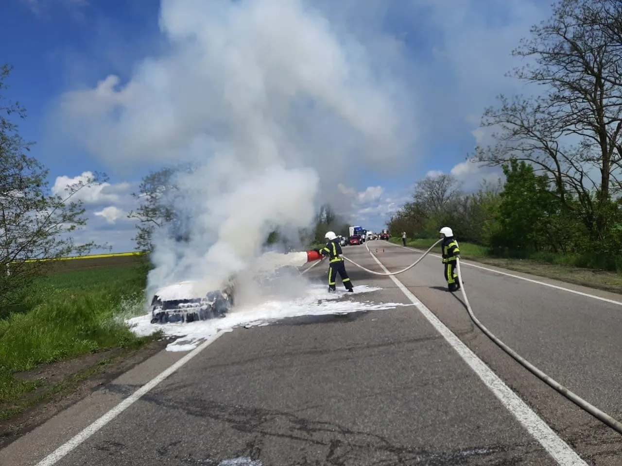 ДСНС Пожежа Миколаїв Миколаївська область згорів на трасі 