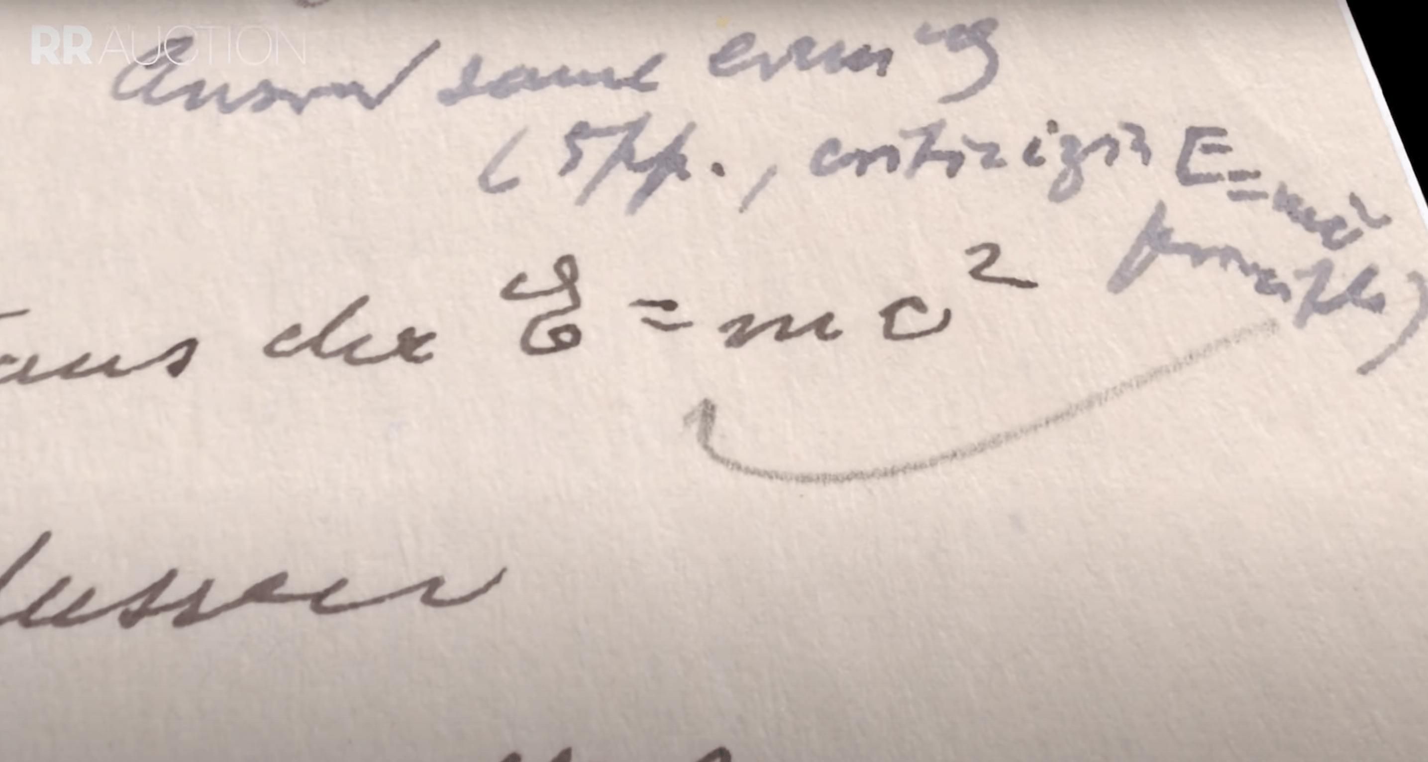 Письмо Эйнштейна со знаменитой формулой продали на аукционе