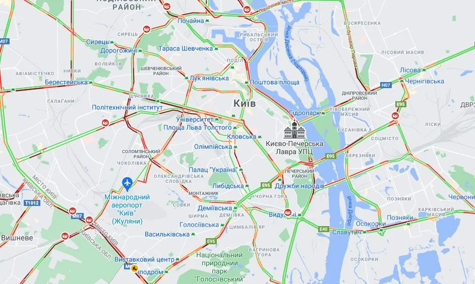 Київ затори 25 травня Карта Зображення ДТП