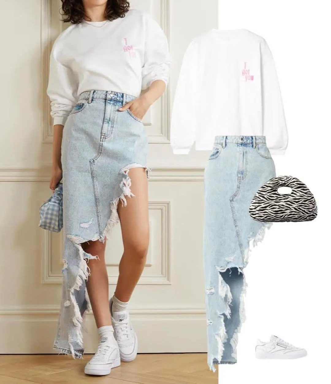 Стилізація джинсової спідниці Стилізація джинсової спідниці