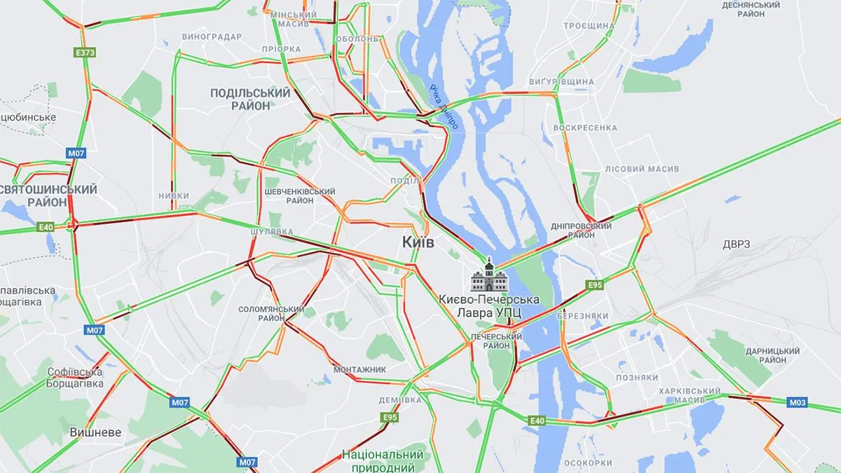 онлайн карта заторів в Києві