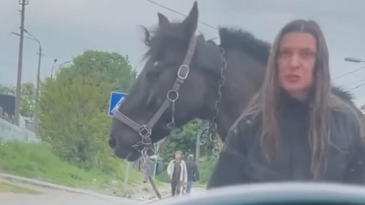 Накричала на водія, бо той налякав коня: курйозний інцидент в Києві