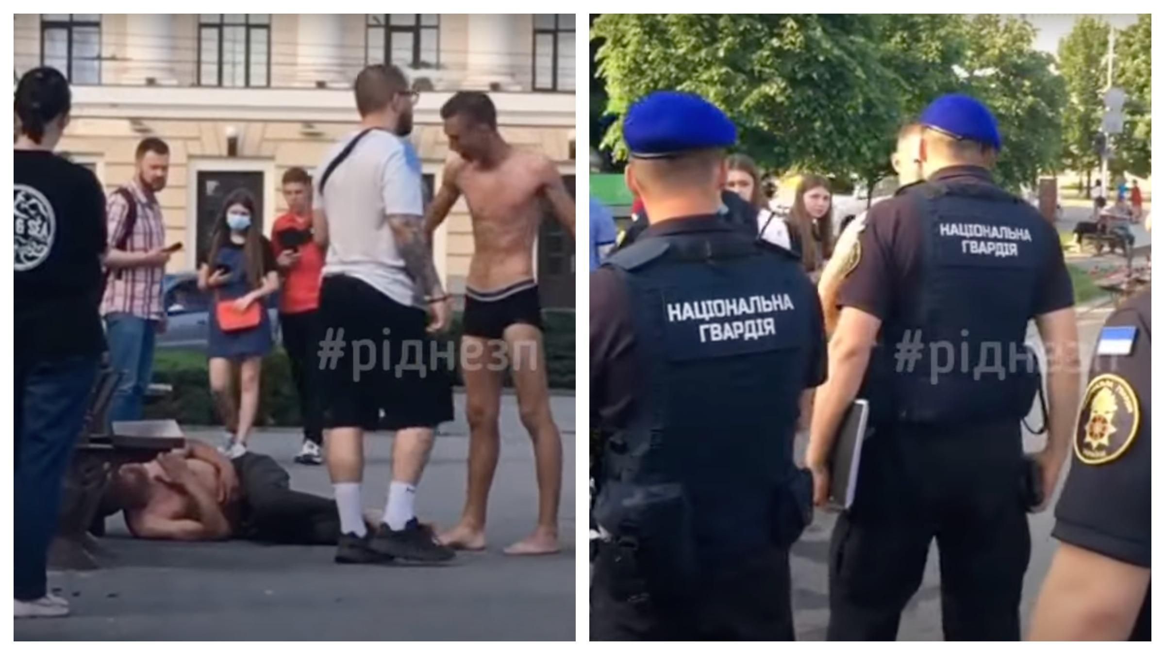 У  Запоріжжі випускники побилися з чоловіком у фонтані: відео