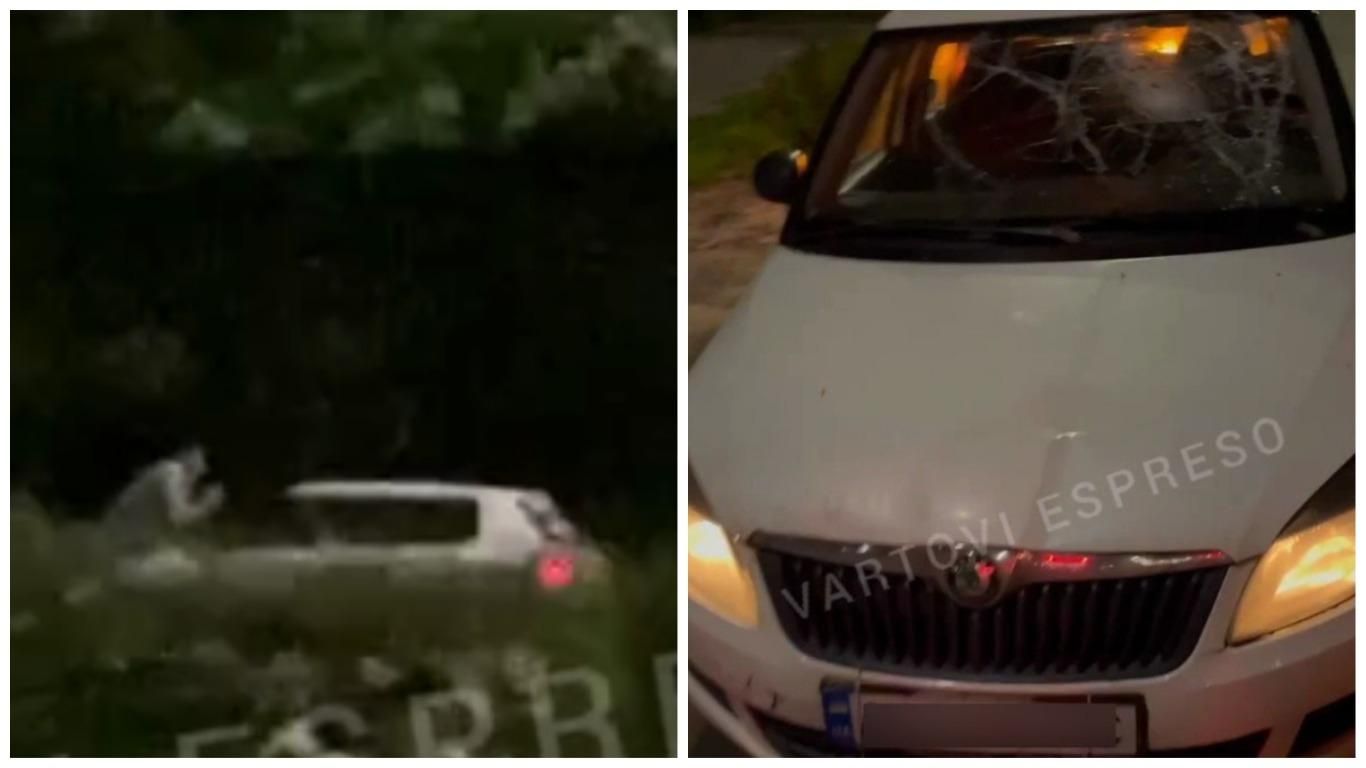 У Києві п'яний таксист збив і покатав хлопця на капоті: відео У Києві п'яний таксист збив і покатав хлопця на капоті: відео