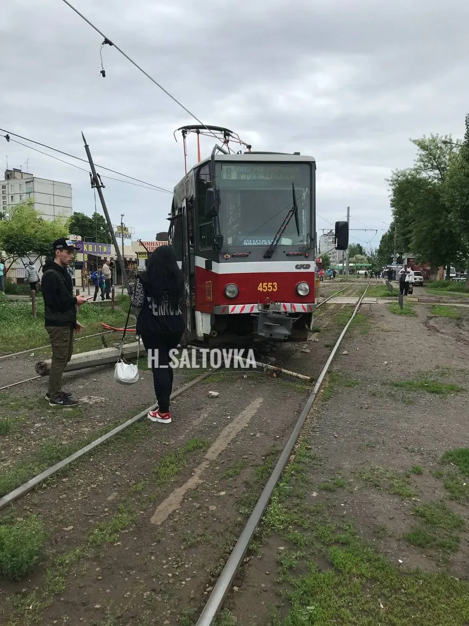 Трамвай зіскочив з реойок Харків ДТП Електротранспорт