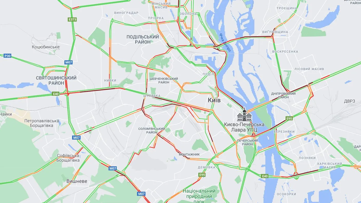 затори в Києві 3 червня ускладнено рух карта затори в Києві 3 червня ускладнено рух карта