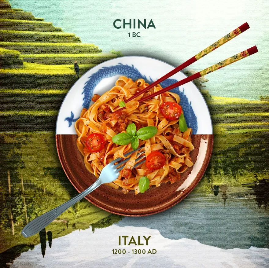 Итальянская паста китайского происхождения 