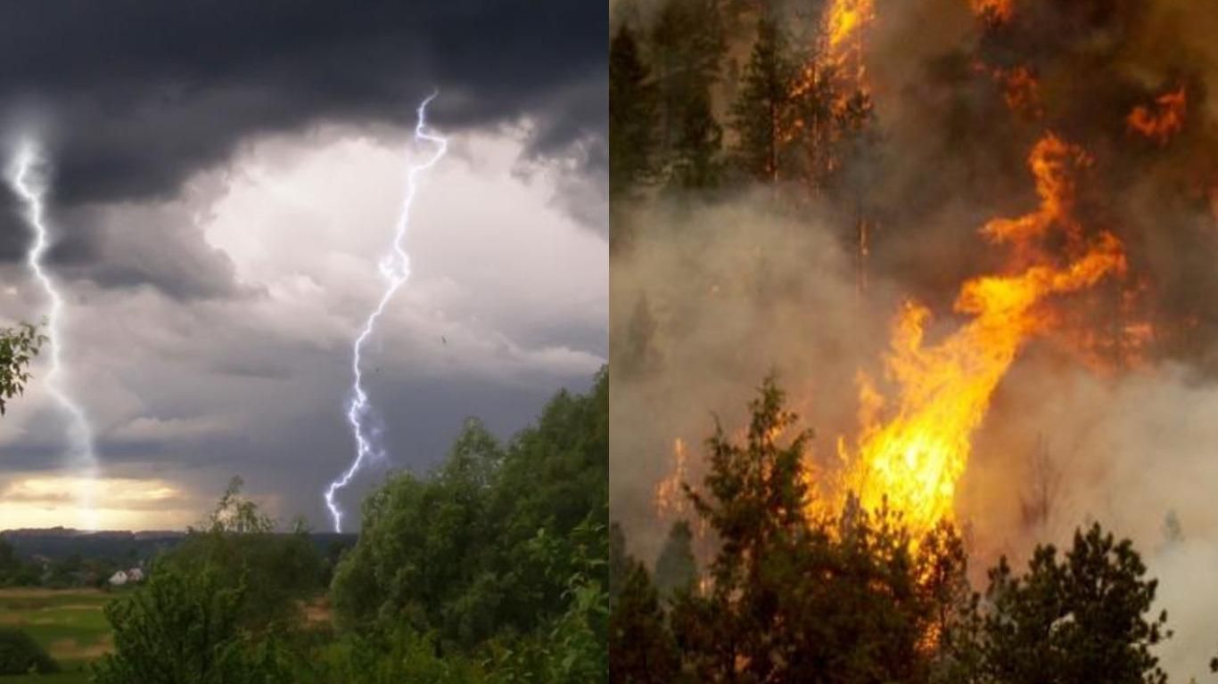 Грози та пожежна небезпека в Україні: прогноз по регіонах Грози та пожежна небезпека в Україні: прогноз по регіонах