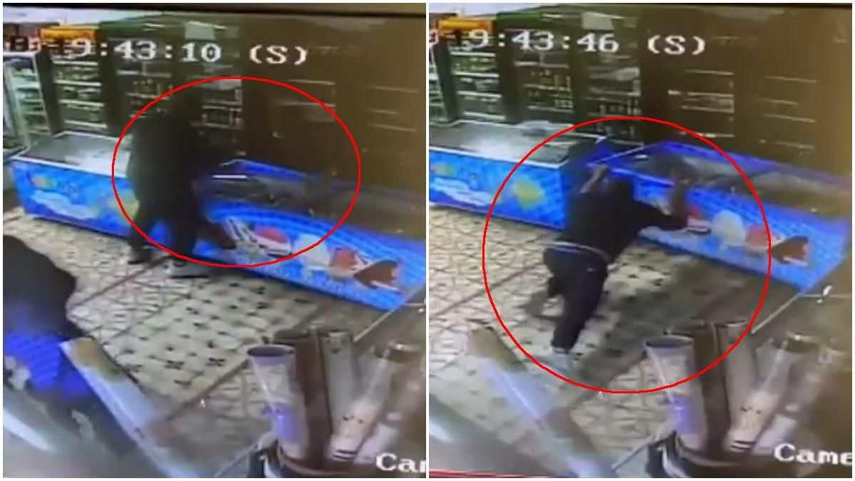 Під Харковом покупець побив продавчиню та розгромив магазин: відео Під Харковом покупець побив продавчиню та розгромив магазин: відео