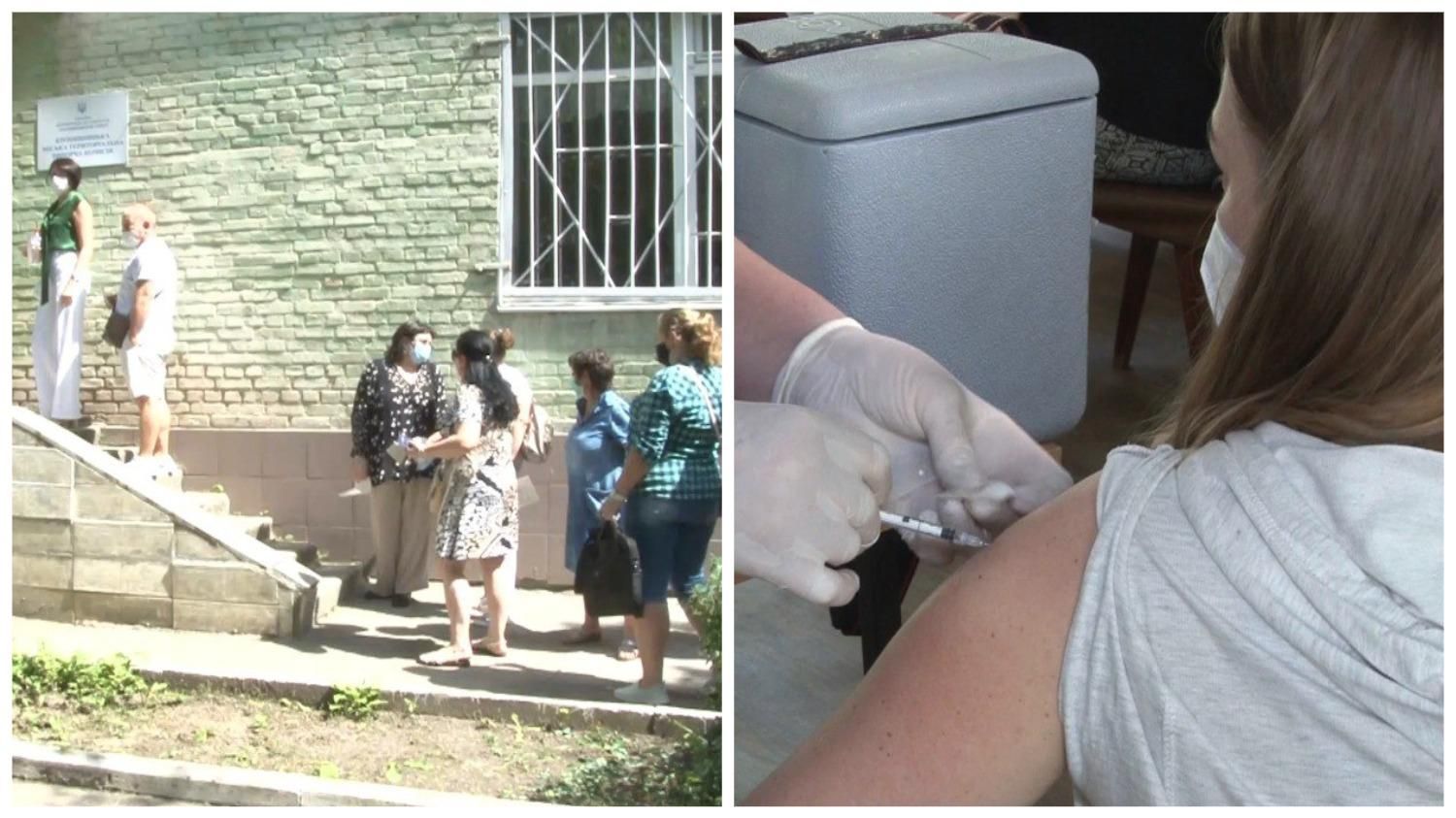 Черга та знервовані місцеві: у Кропивницькому вакцинували педагогів