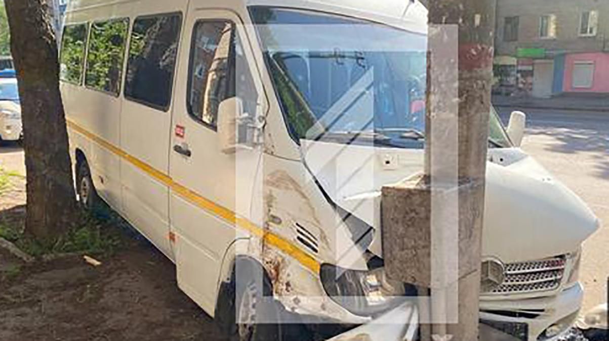 У Кривому Розі маршрутка врізалась у стовп: водій рятував собаку У Кривому Розі маршрутка врізалась у стовп: водій рятував собаку