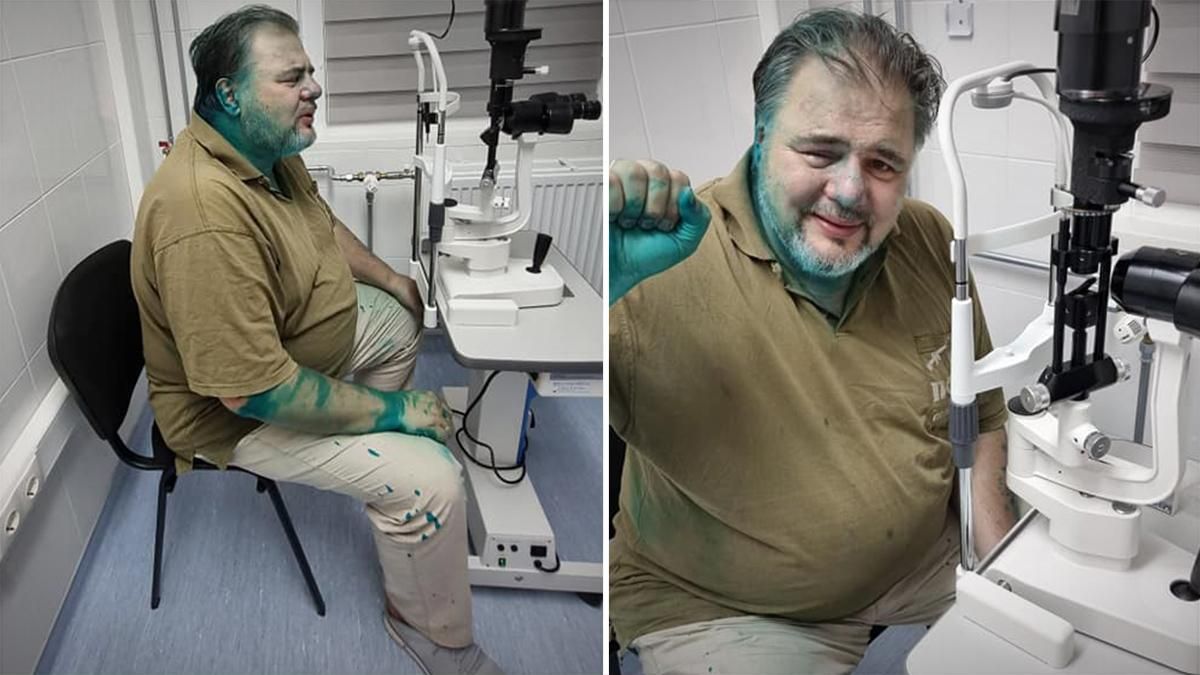 Проросійського журналіста Коцабу облили зеленкою та побили: відео Проросійського журналіста Коцабу облили зеленкою та побили: відео