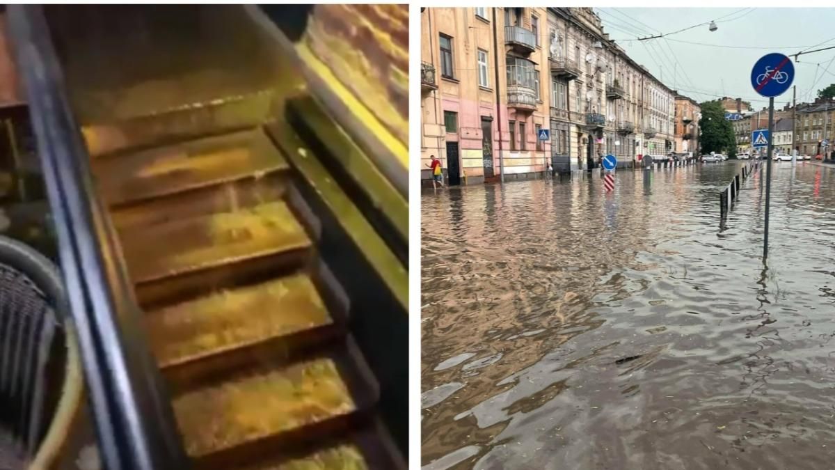 Ливень во Львове затопила ресторан: вода залила помещение - видео -