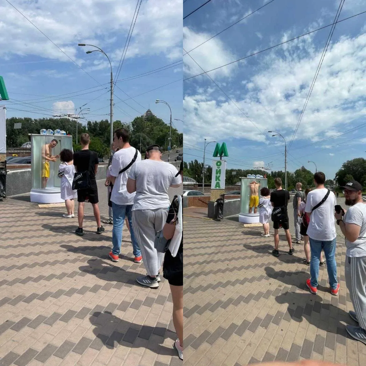 У Києві встановили душову кабінку просто неба У Києві встановили душову кабінку просто неба