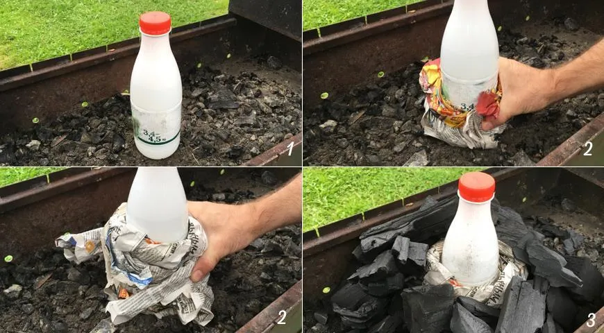 Розпалювання мангала вугіллям Розпалювання мангала вугіллям