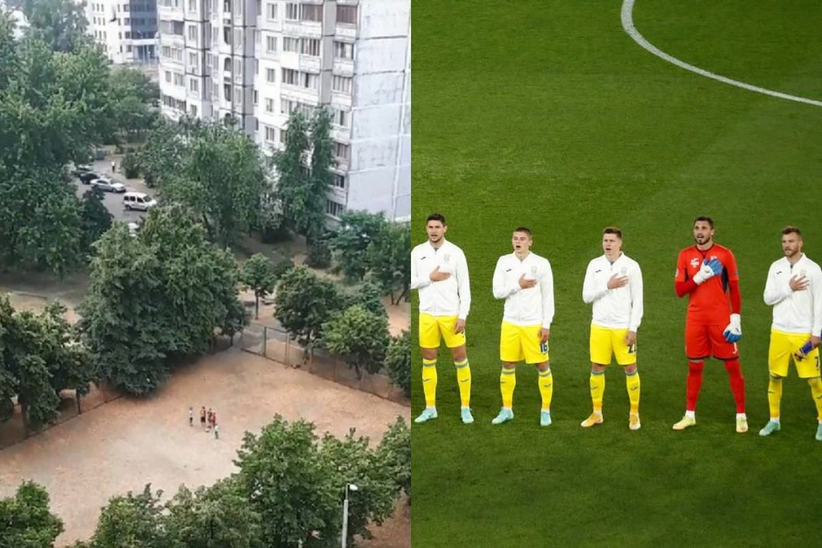 Маленькі футболісти виконали гімн у дворі на Троєщині: відео 