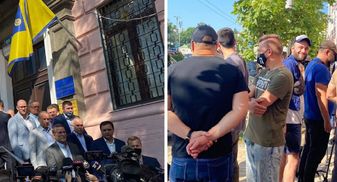 Медведчуку должны продлить домашний арест: под судом собрались титушки Кивы – фото