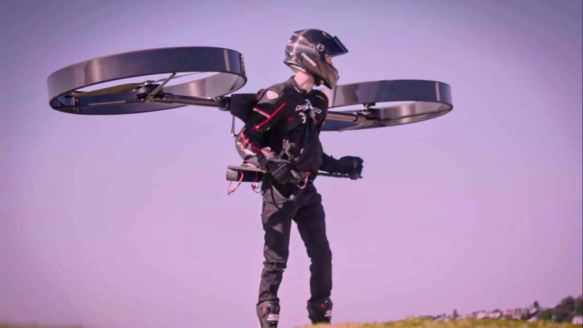 Ранец для полета: видео полета Copterpack Ранец для полета: видео полета Copterpack