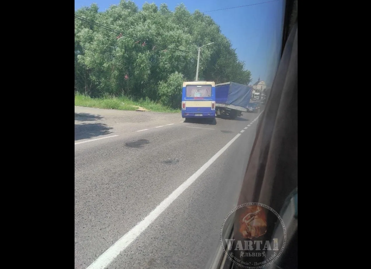 Біля Львова маршрутка влетіла у вантажівку: фото і відео