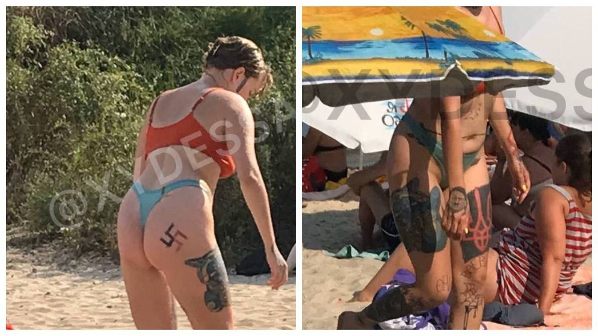 На одеському пляжі помітили туристку з татуюваннями свастики й Гітлера
