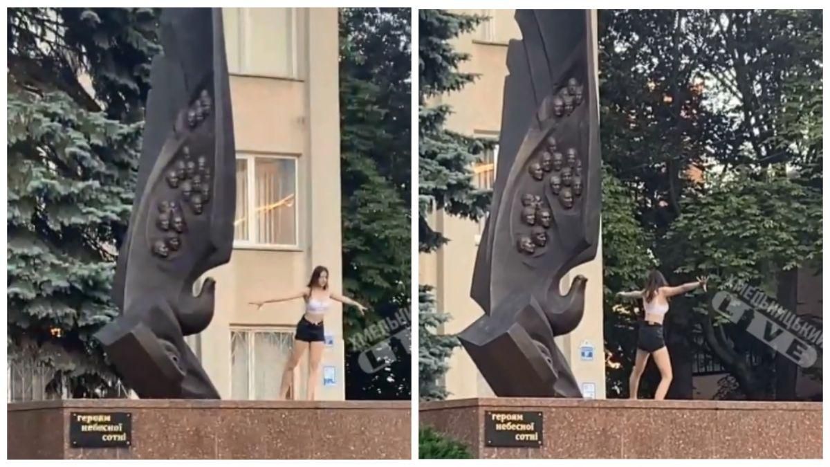 Дівчина станцювала на меморіалі Небесної Сотні в Хмельницькому: відео