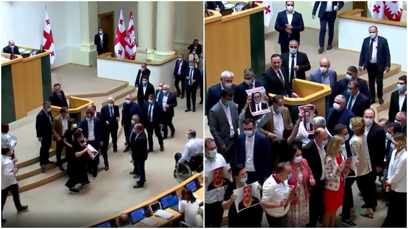 У Грузії опозиція зірвала виступ глави МВС в парламенті У Грузії опозиція зірвала виступ глави МВС в парламенті