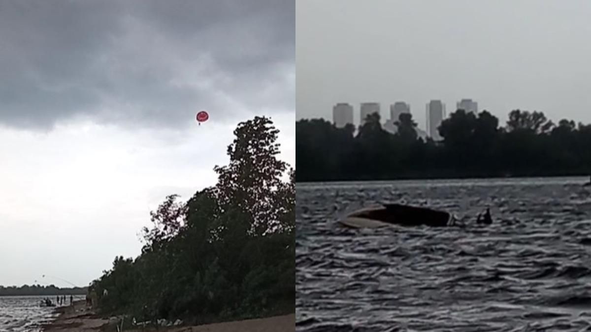 Парашутиста, якого у Києві віднесло вітром, врятували Парашутиста, якого у Києві віднесло вітром, врятували