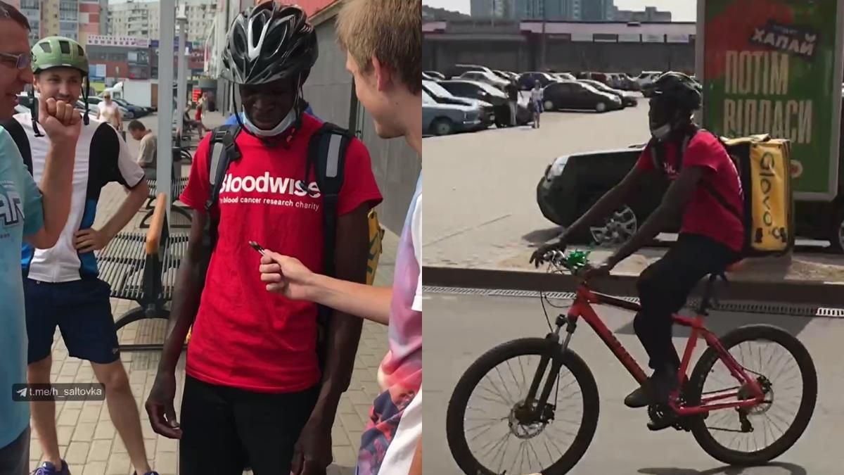 В Харькове 19.07.2021 курьеру подарили новый велосипед: видео В Харькове 19.07.2021 курьеру подарили новый велосипед: видео