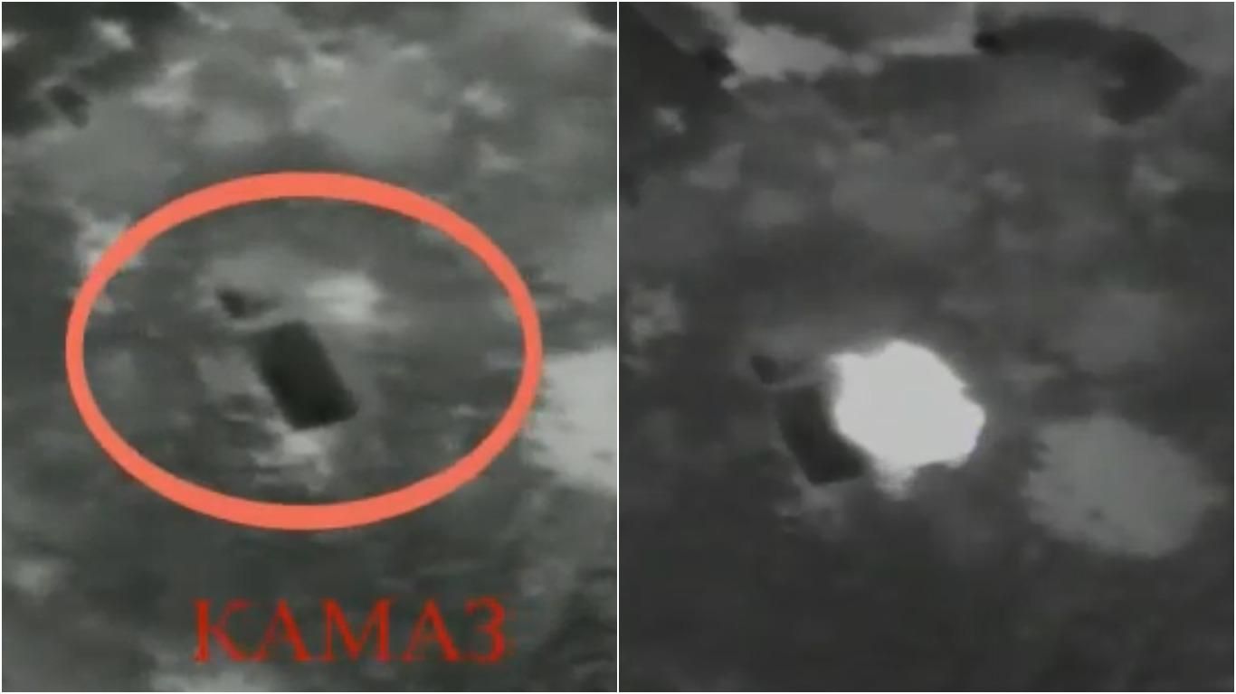 Украинские точным ударом уничтожили КамАЗ боевиков с оружием: видео Украинские точным ударом уничтожили КамАЗ боевиков с оружием: видео