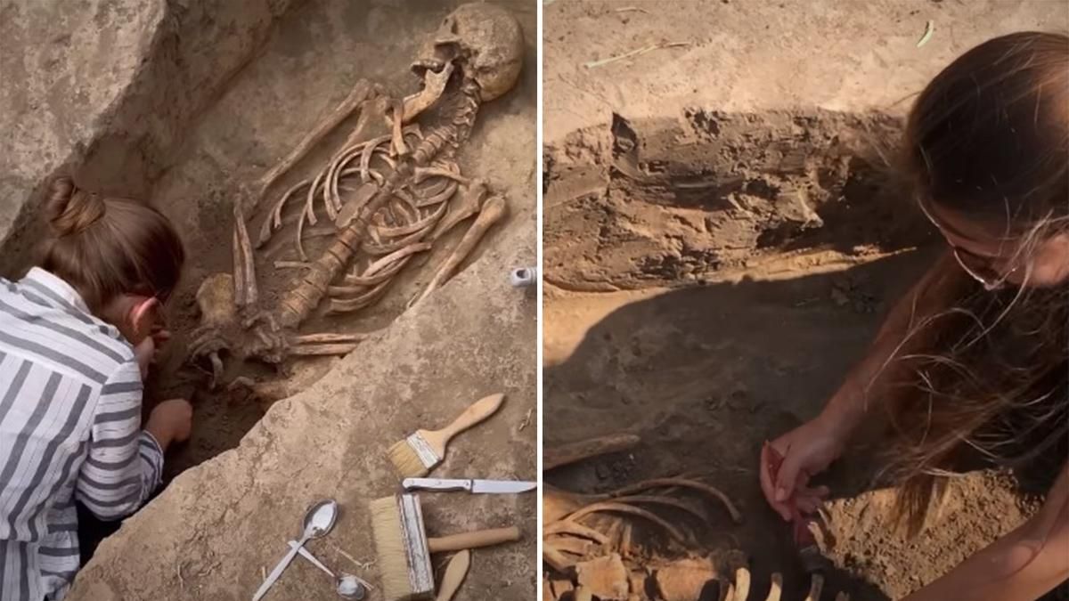 Археологи розкопали давнє поховання на Мамай-Горі: відео Археологи розкопали давнє поховання на Мамай-Горі: відео