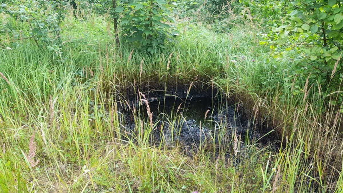 На Львівщині біля Сколе розлили нафту: фото На Львівщині біля Сколе розлили нафту: фото