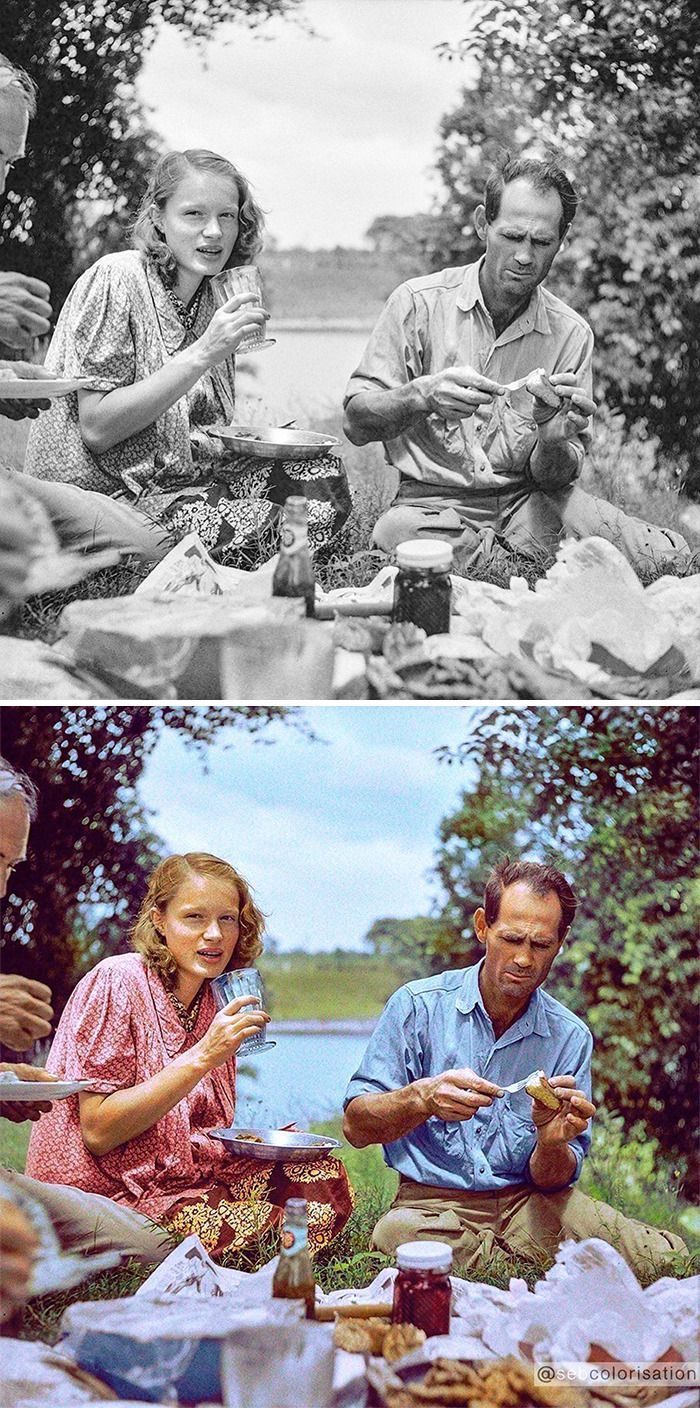 Семейный пикник, штат Луизиана, Мэрион Пост Уолкотт, 4 июля 1940