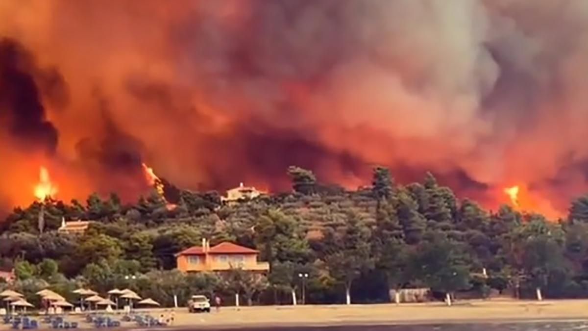 У Греції палають масштабні пожежі: людей евакуюють морем – відео