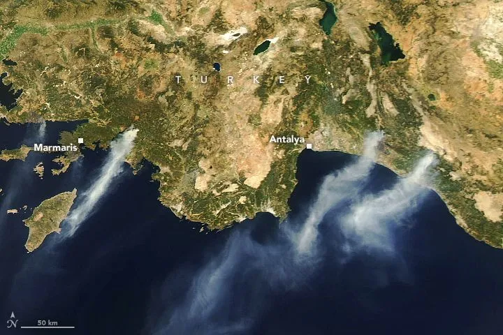 Пожежі у Туреччині з космосу