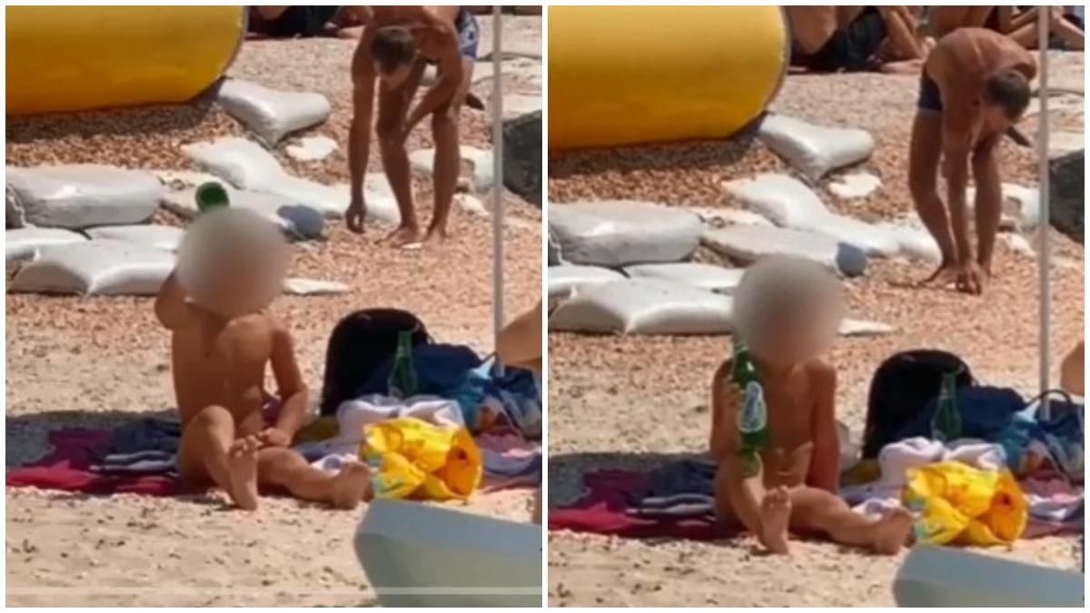 В Кирилловке мальчик пил пиво на пляже 5 августа 2021 - видео