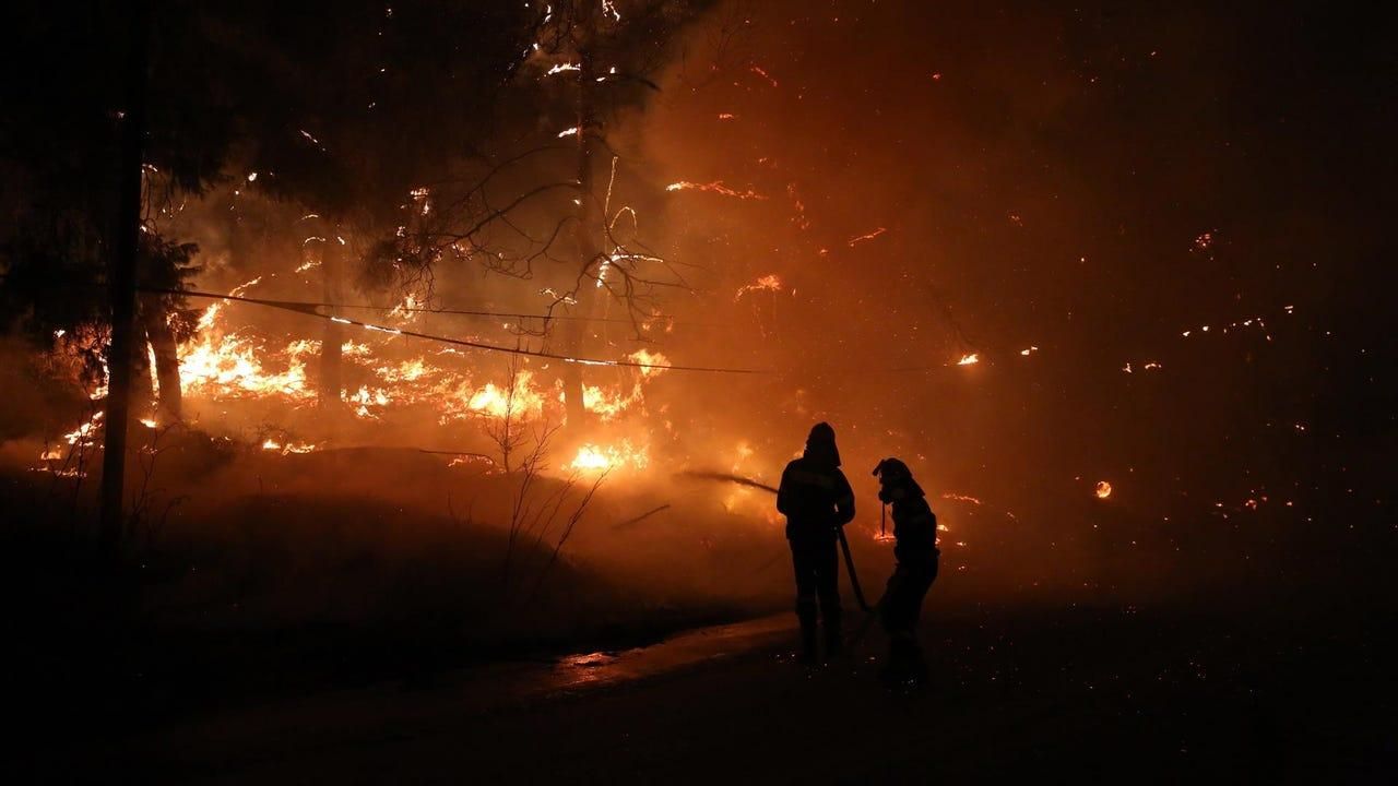 Лесные пожары в Греции: из пригорода Афин эвакуируют людей