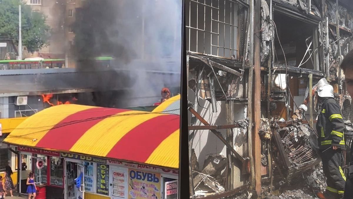 Произошел пожар на "Коммунальном" рынке в Харькове: сгорели павильоны – видео Произошел пожар на "Коммунальном" рынке в Харькове: сгорели павильоны – видео