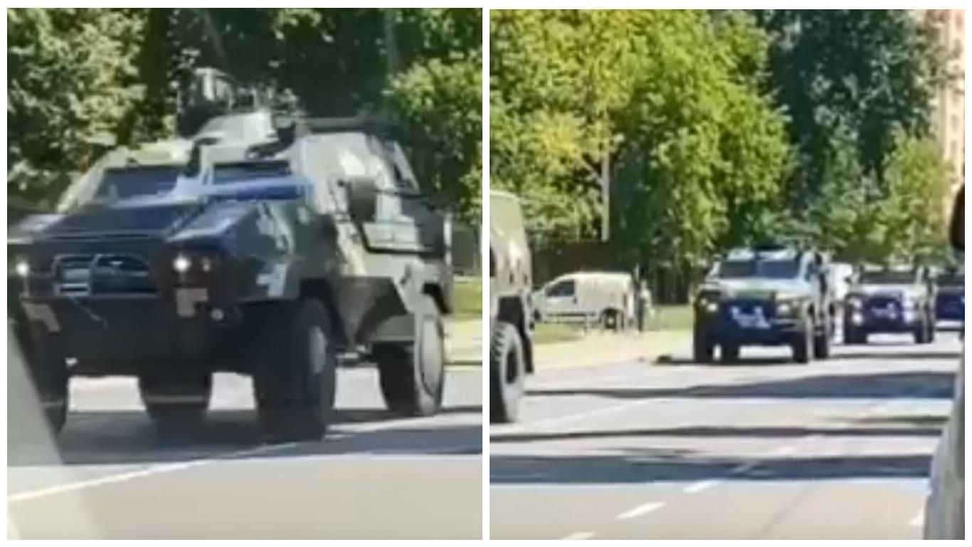 В Киеве заметили колонну военной техники: видео