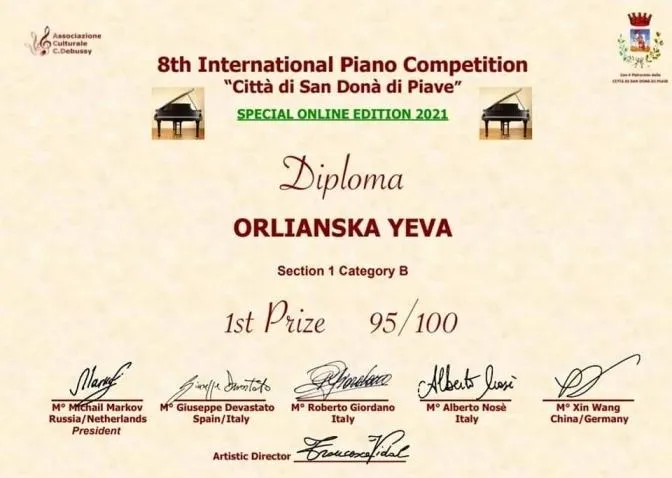 Талановита 10-річна піаністка зі Львова перемогла у Міжнародному конкурсі в Італії: відео