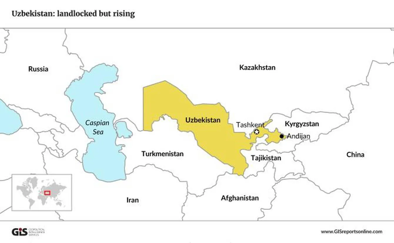 Мапа Центральної Азії 